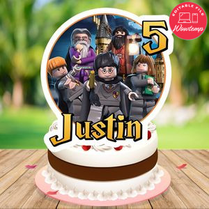 Lego Harry Potter Birthday Cake Topper Template Printable Instant Download
