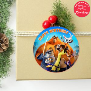 Paws Of Fury Circle Sticker Template Customizable to Print at Home Instant Download