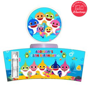 Baby Shark Cotton Candy Label Template To Print At Home Instant Download