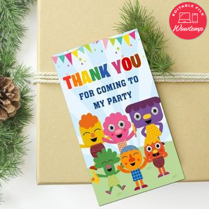 Noodle & Pals Thank You Tag Customizable Template To Print At Home Instant Download