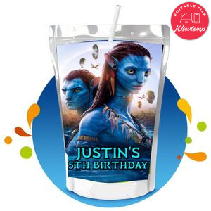 Avatar the way of water Capri Sun Birthday Labels Digital File Printable Instant Download