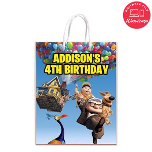 Disney Pixar Up Gift Bag Label Template Printable Instant Download