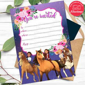 Spirit Riding fill in blank Invitation Customizable Template to Print at Home Instant Download