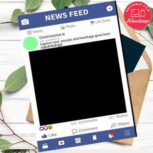 News Feed Template Customizable Instant Download