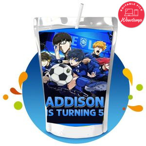 Blue lock Capri Sun Birthday Labels Digital File Printable Instant Download