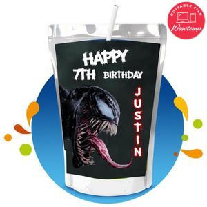 Venom Capri Sun Birthday Labels Digital File Printable Instant Download