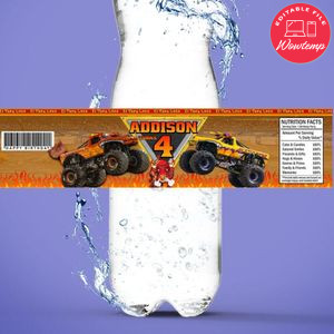 El Toro loco Birthday Water Bottle Label Template to Print at Home Instant Download