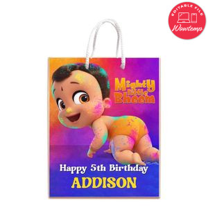 Mighty Little Bheem Gift Bag Label Template Printable Instant Download