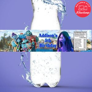 Teenage Kraken Birthday Water Bottle Label Template to Print at Home Instant Download