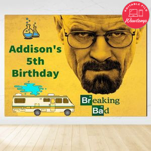 Breaking Bad Birthday Backdrop Digital File Template Instant Download