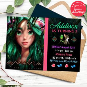 Mavka Forest Song Invitation Customizable Template to Print at Home Instant Download