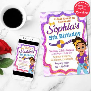 Meekah Blippi Mobile Invite Customizable Template Instant Download