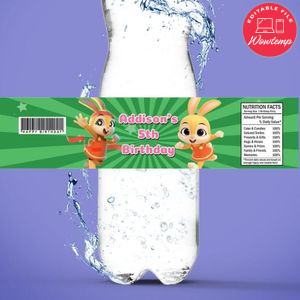 Jeni pinkfong Bottle Label Birthday Water Bottle Label Template to Print at Home Instant Download