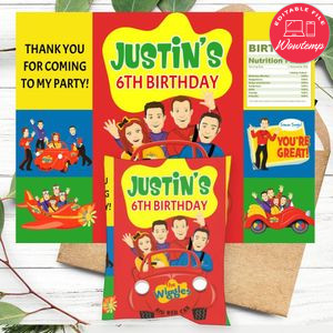 Wiggles Birthday Chip Bag Digital File Printable Instant Download