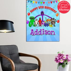 Garten Of Banban Birthday Poster Digital File Printable Instant Download