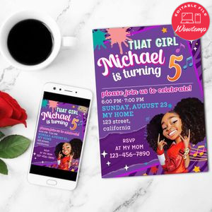 That Girl Lay Lay Birthday Mobile Invite Customizable Template Instant Download