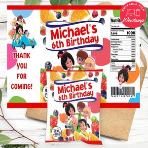 Cleo And Cuquin Birthday Party Fruit Snack Bag Digital File Printable Instant Download