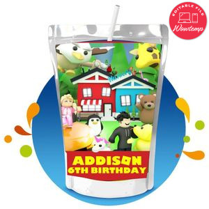 Adopt Me Capri Sun Birthday Labels Digital File Printable Instant Download