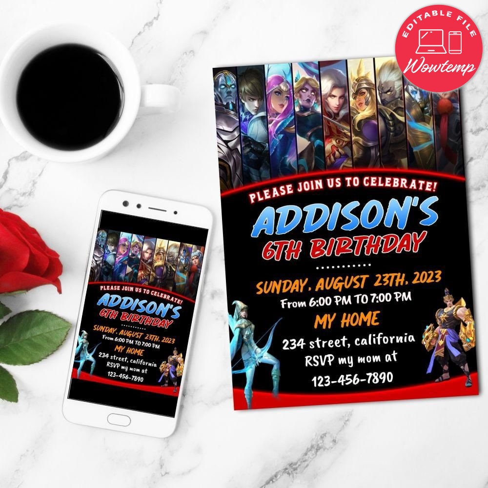 Bang Bang Birthday Flyer Customizable Template to Print at Home Instant Download