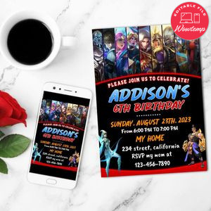 Bang Bang Birthday Flyer Customizable Template to Print at Home Instant Download