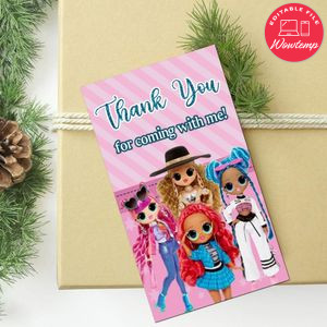 Omg Surprise Thank You Tag Customizable Template To Print At Home Instant Download