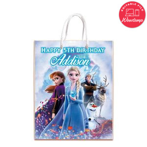 Frozen Elsa Gift Bag Label Template Printable Instant Download