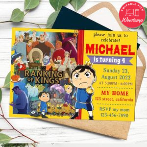 Ranking of king Birthday Flyer Customizable Template to Print at Home Instant Download