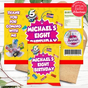 Surprise Mini Brands Birthday Chip Bag Digital File Printable Instant Download