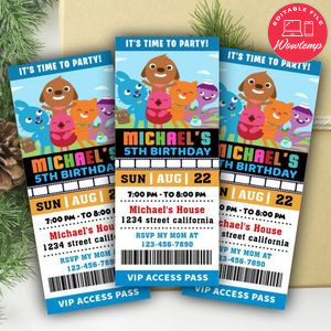 Sago Mini Ticket Invitation Customizable Template Instant Download