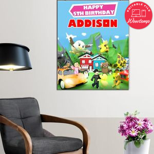 Adopt Me Birthday Poster Digital File Printable Instant Download