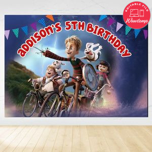 Giants Of La Mancha Birthday Backdrop Digital File Template Instant Download