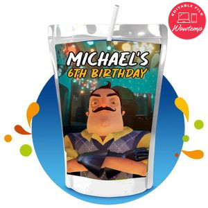 Hello neighbor Capri Sun Birthday Labels Digital File Printable Instant Download