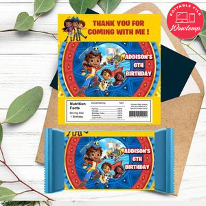 Santiago of the Seas Candy bar Label Customizable Template Instant Download