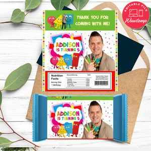 Mister Maker Candy bar Label Customizable Template Instant Download