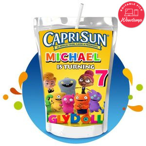 Ugly dolls Capri Sun Birthday Labels Digital File Printable Instant Download