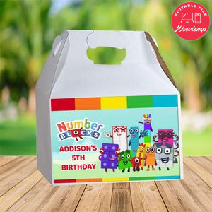 Numberblocks Gable Box Digital File Printable Instant Download