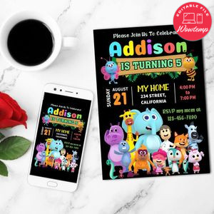 Reino Infantil Mobile Invite Customizable Template Instant Download