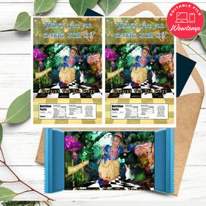 Alice in Wonderland custom photo Rice Krispies Treats Printable Instant Download