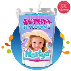 Nastya Capri Sun Birthday Labels Digital File Printable Instant Download