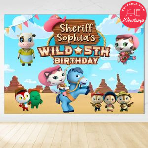 Sheriff Callie Birthday Backdrop Digital File Template Instant Download