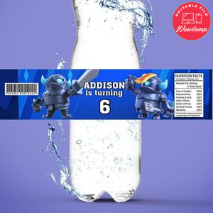 Mini pekka Bottle Label Birthday Water Bottle Label Template to Print at Home Instant Download