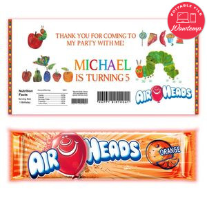 Hungry Caterpillar Airhead Candy Wrapper Template Printable Instant Download