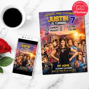 We Can Be Heroes Mobile Invite Customizable Template Instant Download