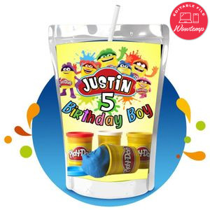 Play Doh Capri Sun Birthday Labels Digital File Printable Instant Download