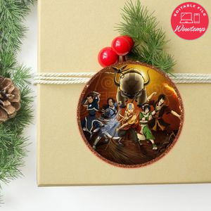 Avatar Airbender Circle Sticker Template Customizable to Print at Home Instant Download