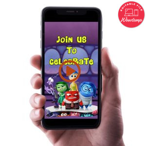 Inside out 2 Birthday Video Invitation Digital Template Customizable Instant Download