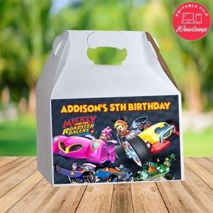 Mickey Roadster Racers Gable Box Digital File Printable Instant Download