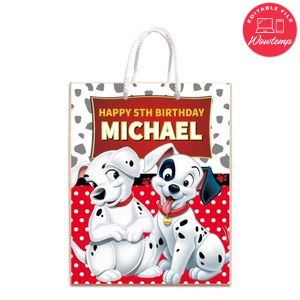 101 Dalmatians Gift Bag Label Template Printable Instant Download