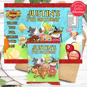 Cookie Run Kingdom Birthday Chip Bag Digital File Printable Instant Download