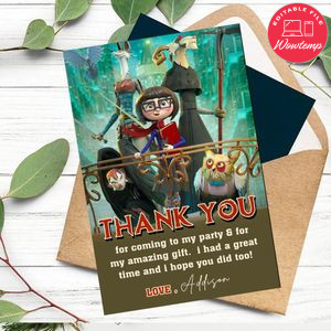 Dalia And The Red Book Thank You Card Customizable Template To Print At Home Instant Download
